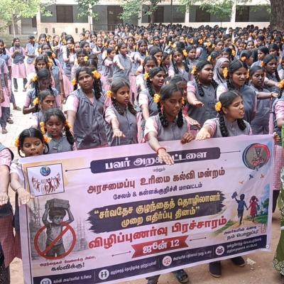 சேலம் மாவட்டத்தில் சர்வதேச குழந்தை தொழிலாளர் முறை ஒழிப்பு தின அனுசரிப்பு...